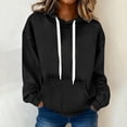 thumbnail image 1 of LEKWK Women's Fashion Hoodies Loose Fit Hooded Pullover Sweatshirts Long Sleeve Hoodies Solid Acid Wash Lounge Daily Wear, 1 of 8