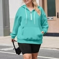 thumbnail image 1 of LEKWK Women's Fashion Hoodies & Sweatshirts Oversized Hooded Long Sleeve Tops Loose Fit Half Zip Solid Sweatshirts Front Pocket Drawstring Gym Athletic Wear, 1 of 4