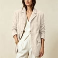 thumbnail image 1 of LEKWK Women's Suede Jacket Button down Notched Collar Lightweight Coat with Pockets for Casual Work Home and Outdoor Activities, 1 of 6