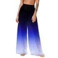 thumbnail image 1 of LEKWK Women's Swimwear Cover ups Tie Dye Mesh Beach Pants High Waisted Wide Leg Sheer Trousers Modest Beachwear Swimming Summer Vacation Outfits, 1 of 7