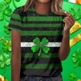 thumbnail image 1 of LEKWK Womens Graphic T Shirts Cute Bunny Leprechaun Crew Neck St Patricks Day Shirt Rabbit Holding Clover Print Short Sleeve Holiday Tee, 1 of 7
