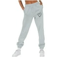 thumbnail image 1 of LEKWK Womens Heart Print Sweatpants High Waisted Joggers Drawstring Elastic Bottom Trousers Loose Fit Casual Lounge Pants Soft Breathable Gym Sporty Outfits, 1 of 4