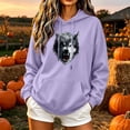 thumbnail image 1 of LEKWK Womens Hoodies Funny Animal Graphic Long Sleeve Cute Athletic Tops Long Sleeve Drawstring Cozy Fall Sweatshirt with Pocket, 1 of 5