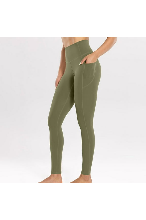 Womens Leggings with Pockets High Waisted Tummy Control Side Pockets Yoga Pants Pockets Soft Stretchy Running Leggings Workout Athletic Tights