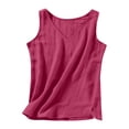 thumbnail image 1 of LEKWK Womens Linen Tank Top Loose Flowy Fit V Neck Summer Tops Sleeveless Basic Tops Solid Lightweight Beach Casual Outfits, 1 of 7