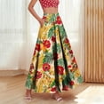 thumbnail image 1 of LEKWK Womens Maxi Skirt High Waisted Flowy Skirt Flared Maxi Skirt Tropical Floral Print Elastic Waist Casual Beach Summer Vacation Wear, 1 of 6