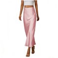 thumbnail image 1 of LEKWK Womens Silk Skirt High Waisted Slip Skirt Bodycon Midi Skirt Silky Smooth Satin Finish Elegant Party Evening Wedding Guest Outfits, 1 of 5