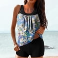 thumbnail image 1 of LEKWK Womens Tankini Swimsuits with Shorts Two Piece Bathing Suits Flowy Tummy Control Floral Print Outfits, 1 of 5
