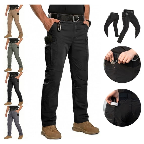 LEKWK Work Pants for Men Lightweight Quick Dry Baggy Cargo Pants Elastic Drawstring Waist Lounge Athletic Pants with Pockets Spring Summer Hiking Gym Sports Outfits