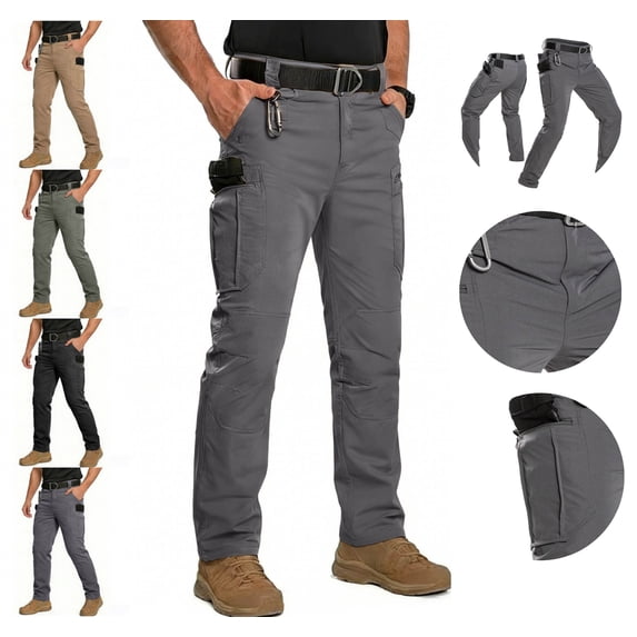 LEKWK Work Pants for Men Lightweight Quick Dry Baggy Cargo Pants Elastic Drawstring Waist Lounge Athletic Pants with Pockets Spring Summer Hiking Gym Sports Outfits