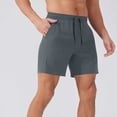 thumbnail image 1 of LEKWK Workout Shorts for Men Elastic Waist Drawstring Casual Shorts with Pockets Breathable Straight Leg Above Knee Athletic Shorts Lightweight Active Mid Rise Gym Daily Bottoms Dark Gray XL, 1 of 7