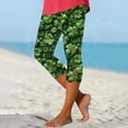 thumbnail image 1 of LEKWK Yoga Pants Women High Waisted St Patricks Day Workout Pants Clover Swirl Print Gym Pants Breathable Soft Festive Holiday Running Sporty Outfits, 1 of 5