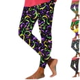 thumbnail image 1 of LEKWK Yoga Pants for Women Ribbon Confetti Print Mardi Gras Yoga Leggings High Waist Holiday Festival Soft Leggings Stretchy Party Carnival Outfits, 1 of 6