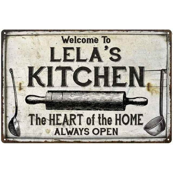 LELA'S Kitchen Farmhouse Sign 8 x 12 Matte Finish Metal 108120033488