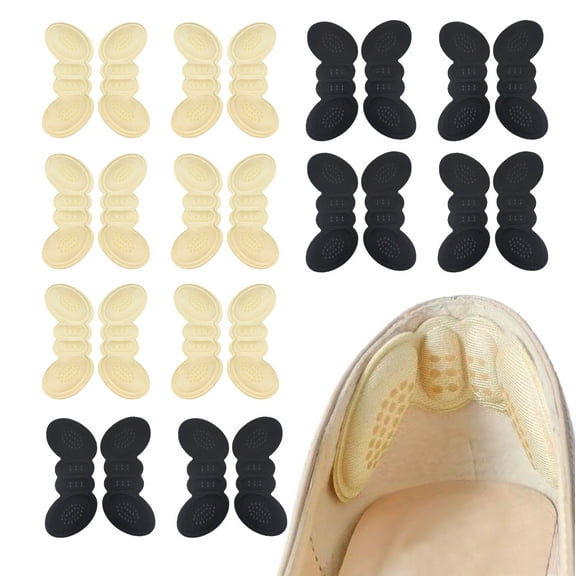 LELE LIFE 12 Pairs Heel Pads for Shoes Too Big, Anti Slip Heel Inserts Protectors Filler Grips Cushions for Loose Shoes, 0.12in Thick