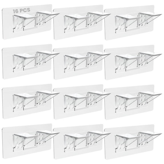 LELE LIFE 16Pcs Adhesive Shelf Bracket, Double Row Reinforced Shelf Pegs, 16-Piece Pack