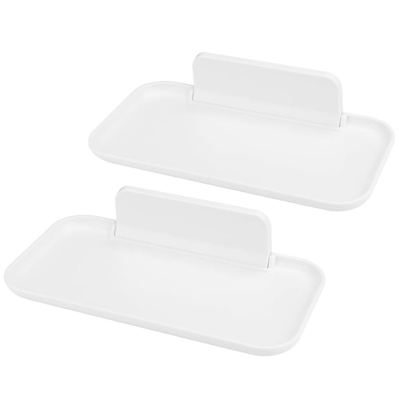 LELE LIFE 2 Pack Foldable Wall Shelf, Adhesive Floating Shelf No Drilling for Bedside Wall, Glasses Watch Perfume Phone Holder Organizer for Bedroom Bathroom RV, Large