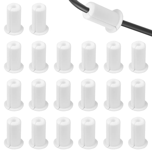 LELE LIFE 20 Pack Cable Grommet for Starlink for 3/4 Wall Hole, Silicone Wall Cable Pass Through Bushing Grommet Cable Routing Kit Cord Cover Hider for Starlink Ethernet Wire, White