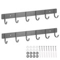 thumbnail image 1 of LELE LIFE 2Pcs Coat Rack Wall Mount, Towel Hook Rack Key Holder for Wall, Entryway Bathroom Wall Hooks Hanger for Hanging Coats Kitchen Utensil Bag Belt Hat, 6 Hooks, 1 of 7