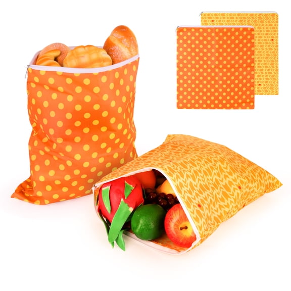 LELE LIFE 2pack Reusable Beeswax Bread Bags with Zipper for Homemade Sourdough, Beeswax Wraps for Food and Bread Storage Large Capacity Portable, 13x14in