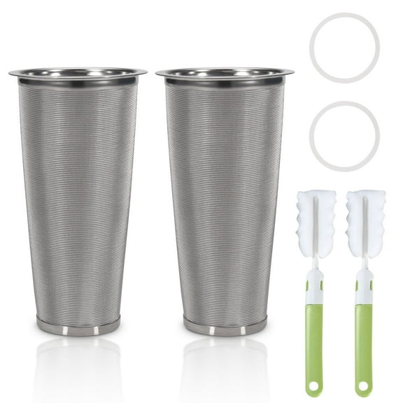 LELE LIFE 2pcs Cold Brew Filter - Cold Brew Coffee Filter for 32oz Wide Mouth Mason Jar Cold Brew Coffee Maker Pitcher, 304 Stainless Steel Mesh Cold Brew Strainer Infuser for Iced Coffee Tea Maker