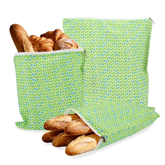 LELE LIFE 3 Pack Beeswax Wrap Bag with Zipper for Bread & Sandwich, 3 Sizes Reusable Beeswax Wraps for Food Homemade Sourdough Cheese Snack Fruit Produce Veggie