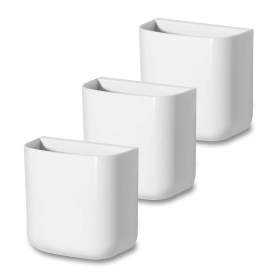 LELE LIFE 3pcs Remote Control Holder Wall Mount, Self Adhesive TV Remote Holder, Wall Storage Organizer Box for Pen Phone Sunglasses Dry Erase Marker Makeup Brush Chalk