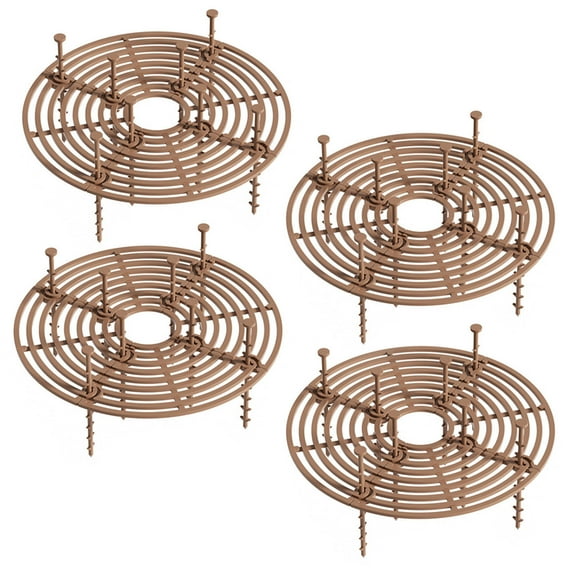 LELE LIFE 4Packs Plant Pot Cover, Cuttable Indoor Flower Soil Plant Protectors from Animals with Deep Stakes, 19cm/7.5in Diameter