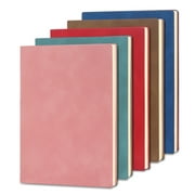 LELE LIFE 5 Pack Lined Journal Notebook, Comfortable Soft Cover Leather Bulk Journals for Writing Women Men, A5 Notebooks for Work Note Taking Business, Multicolor