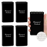 LELE LIFE 5 Pack Waterproof Notebook, 3x5 Small Notepad, All Weather Pocket Notebook Stone Paper, Mini Spiral Notebook Weatherproof Police Notepad Little Memo Pads for Outdoor