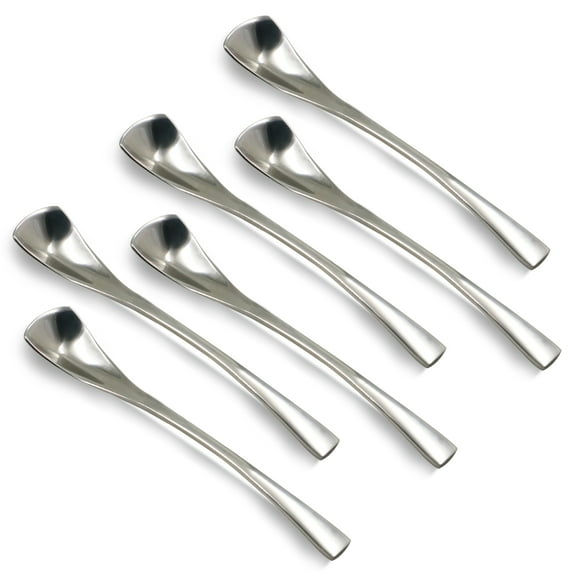 LELE LIFE 6pcs Coffee Spoons, 18/8 Stainless Steel, 4.9in Mini Demitasse Espresso Spoons, Small Tea Spoons Coffee Stirring Spoon, Curled Handle