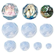LELE LIFE 7pcs Hexagonal Faceted Sphere Resin Molds, Large Clear 3D Polyhedron Sphere Silicone Molds for Epoxy Resin, 7 Sizes Geometry Silicone Resin Molds