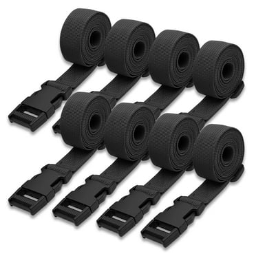 LELE LIFE 8Pack Utility Straps with Quick-Release Buckle, 59"x1" Suitcase Belt Adjustable Nylon Strap, Packing Straps for Luggage Backpack Sleeping Bag, Black
