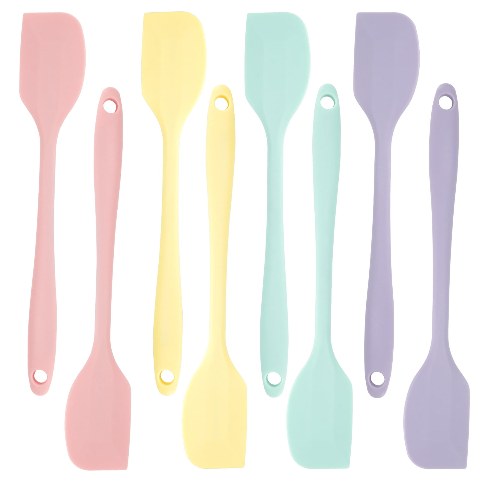 LELE LIFE 8pcs Pastel Color Silicone Spatula, 8.5 Inch Rubber Spatula ...