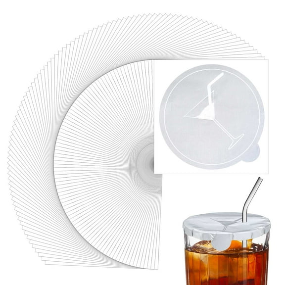 LELE LIFE Drink Covers for Alcohol Protection, 3.9 In Cup Covers for Drink Safety, Adhesive Foil Drinking Glass Cover Stickers Drink Protector for Bar, Party, Picnic, 100 Pack