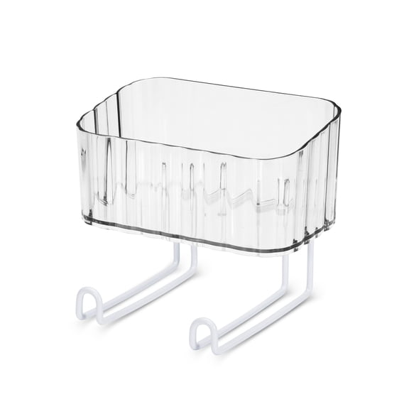 LELE LIFE Wall Mount Headband Holder Hair Accessories Organizer, Self Adhesive Scrunchie Holder with Clear Acrylic Caddy, Clear