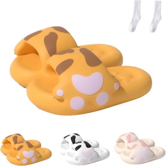 Cat Paw Slippers, Summer Cute Cartoon Cat Paw Slides for Women, EVA Lightweight Non-Slip for Indoor and Outdoor