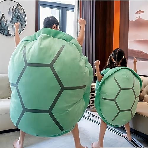Turtle Power Shell, Giant Pillow, Kawaii Wearable Turtle Shell Plush Cushion (80cm/31.4in)