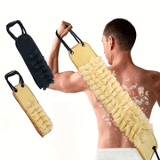 LELEE 2-Pack Extra Long Men's Back Scrubber 36.4" | Dual Texture Exfoliating Towel with Handles for Smooth Skin