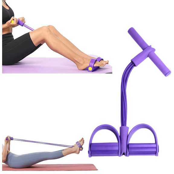 LELEE Upgraded 2025 Fitness Resistance Bands, 4-Tube Pedal Puller, Stretch Workout Equipment for Home Exercise