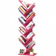 thumbnail image 1 of LELELINKY 10 Tier Freestanding Bookshelf, Wooden Storage Organizer for Living Room, Home Office, Kitchen, Pink, 1 of 8
