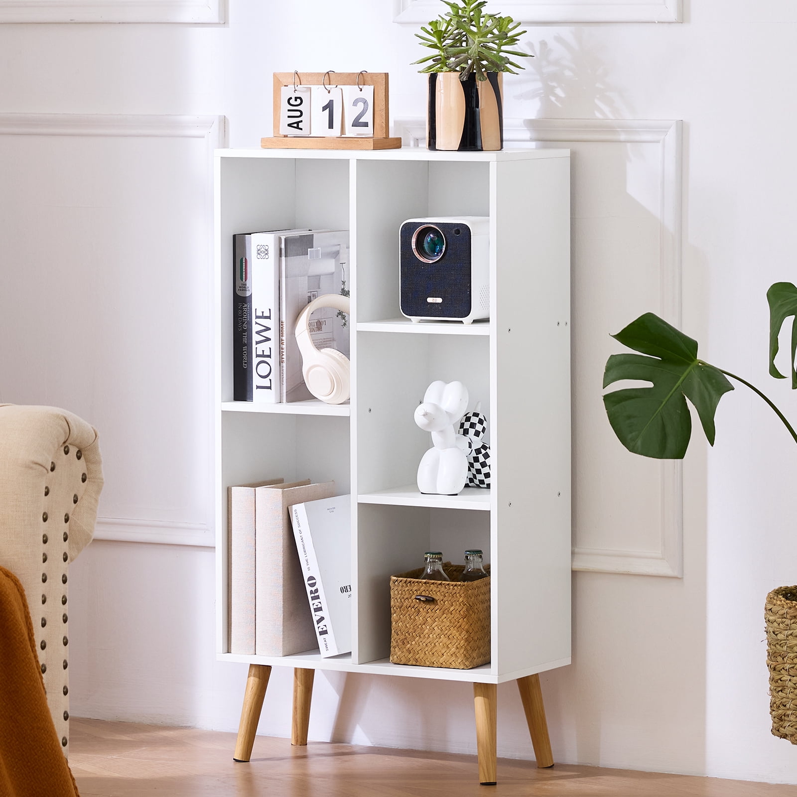 LELELINKY 5 Cube Storage Organizer, 38"H, Open Cube Storage Bookcase ...