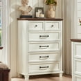 thumbnail image 1 of LELELINKY 6 Drawer White Dresser, Wood Storage Cabinet with Easy Pull Out Handles for Living Room,Chest of Drawers for Bedroom, 1 of 8