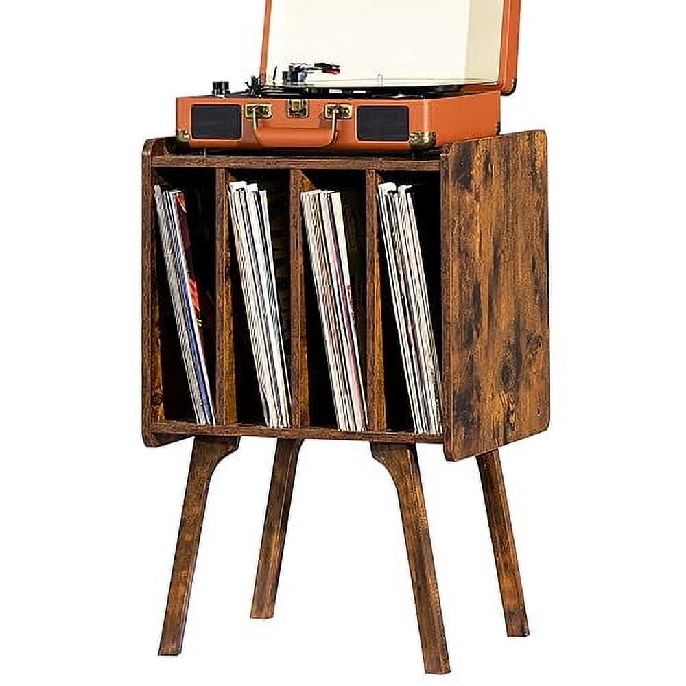 LELELINKY Record Player Stand,Vinyl Record Storage Table with 4 Cabinet ...