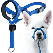 LELINKER Dog Head Halter with Safety Strap, Reflective Muzzle Leash Head Collar for Small Medium Large Dog