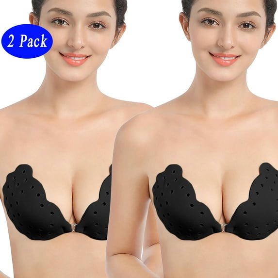 LELINTA 1/ 2Packs Sticky Bra, Breathable Strapless Bra Adhesive Push Up Backless Bras for Women