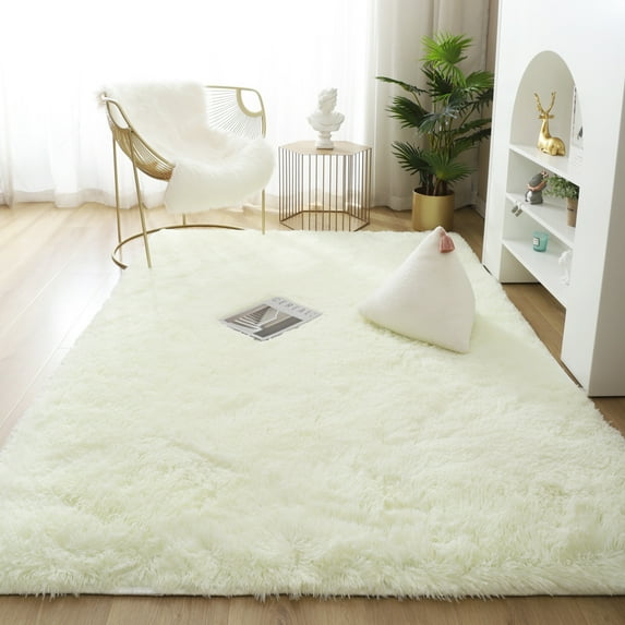 LELINTA 10 Size & 20 Color Ultra Soft Indoor Modern Area Rugs Fluffy Living Room Carpets Suitable for Children Bedroom Home Decorate Nursery Rugs White