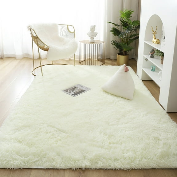LELINTA 10 Size & 20 Color Ultra Soft Indoor Modern Area Rugs Fluffy Living Room Carpets Suitable for Children Bedroom Home Decorate Nursery Rugs White