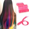 thumbnail image 1 of LELINTA 11PCS Straight Colored Clip in Hair Extensions Party Highlight Multiple Colors Hairpieces, 1 of 7