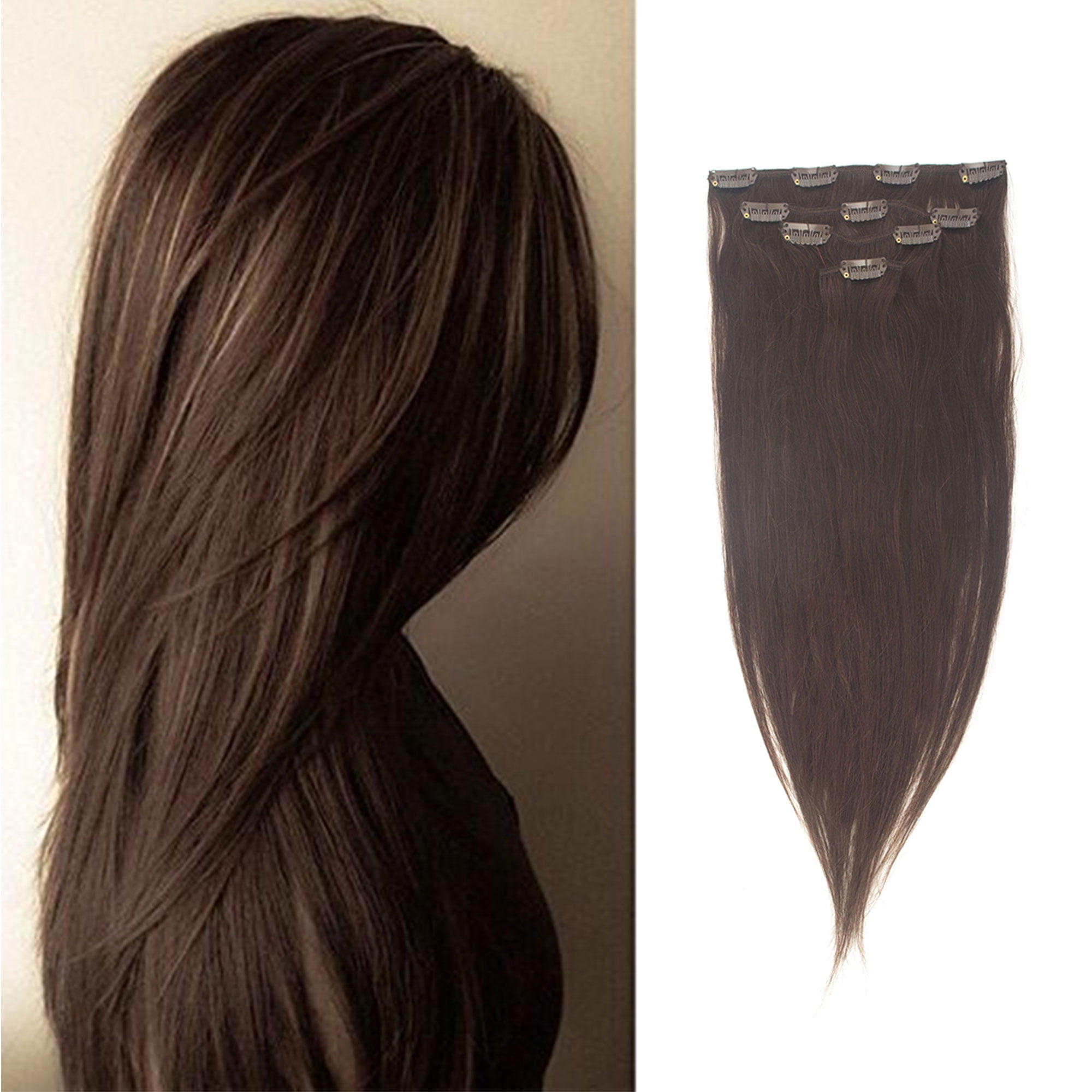 LELINTA 13-19inch Straight Full Head Grade 7a 100% Remy 